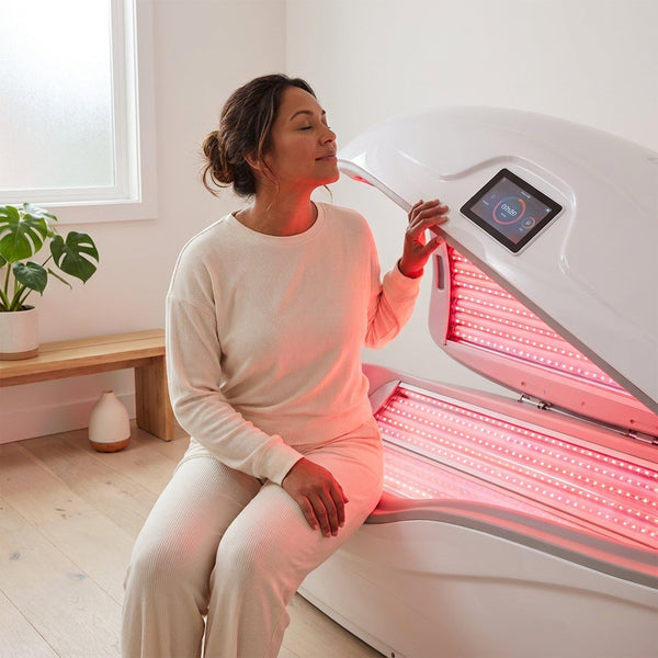 Red Light Therapy Capsule Built for Full-Body Wellness, 600W Medical-Grade LEDs, Touchscreen Control, Clamshell
